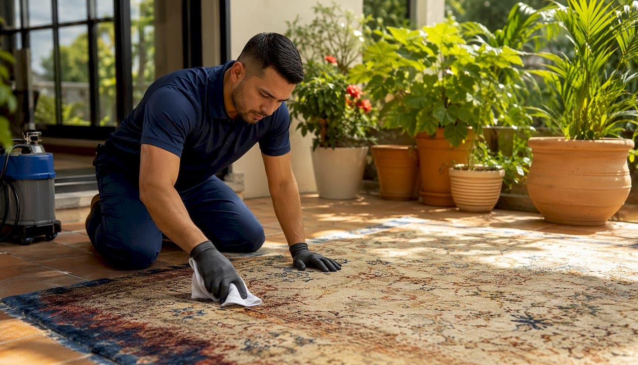 How colour bleeding occurs during carpet cleaning