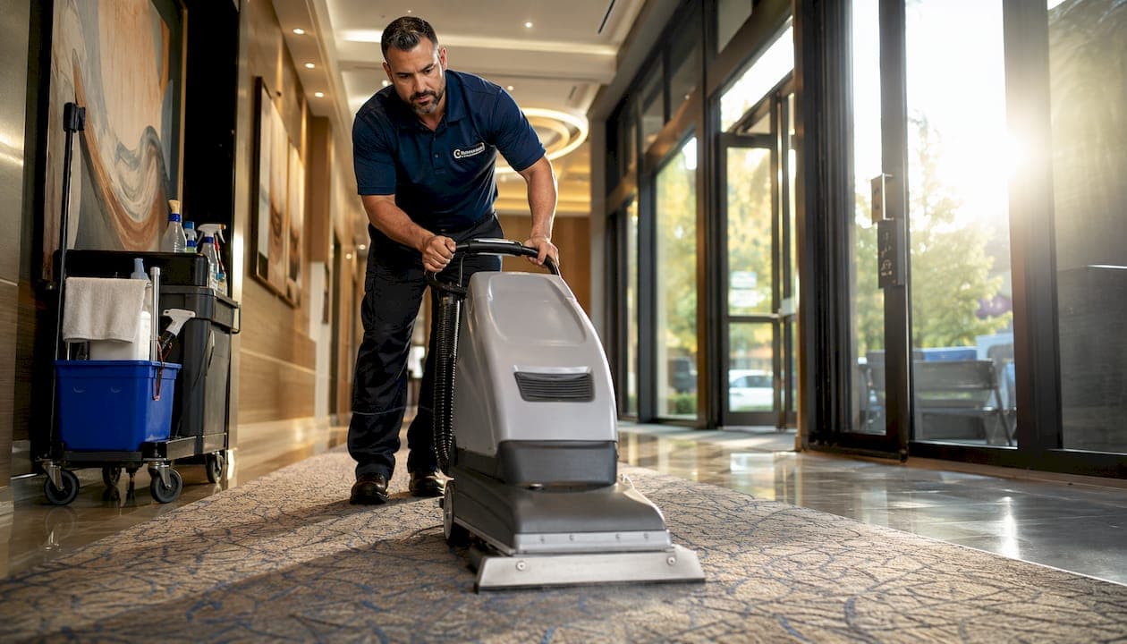 How high-traffic hallway carpets get cleaned professionally